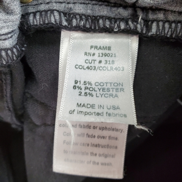 Frame Denim Skinny Jeans Womens 28 (27x28.5) Black Distressed Ankle Grunge - Picture 14 of 15